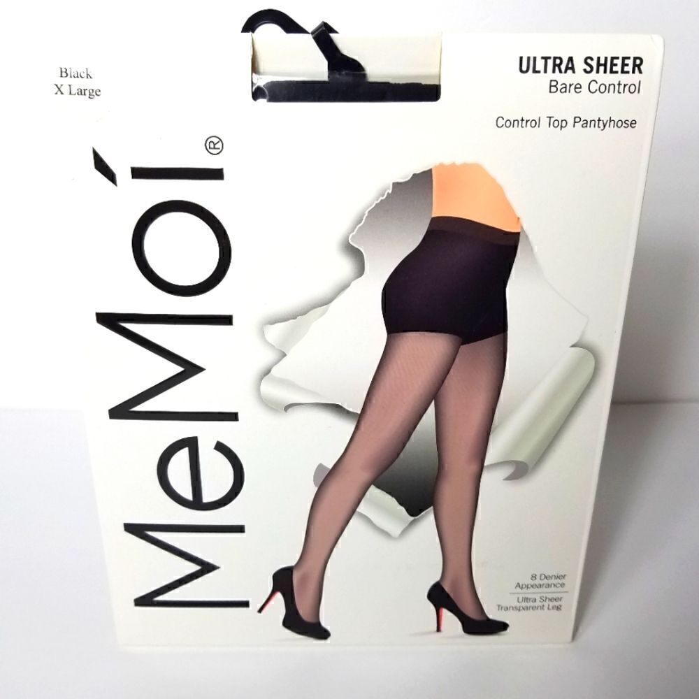 MeMoi Control Top Black Pantyhose